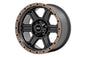Rough Country 79 Series Wheel | One-Piece | Semi Gloss Black w/Bronze Ring | 17x8.5 | 5x5 | 0mm