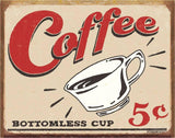 TIN SIGN COFFEE 5 CENTS