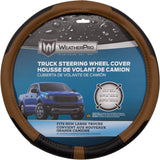 BLACK/BROWN STEERING WHEEL COVER