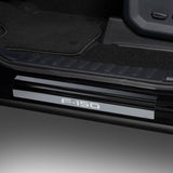 BLACK PLATINUM DOOR SILL SET WITH F150 LOGO 21-25 F150 REGULAR/EXTENDED CAB