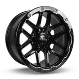 VOLCANO GLOSS BLACK MILLED EDGE 18X9.5 6-135 +10MM