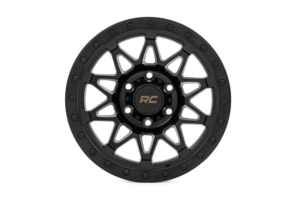 Rough Country 78 Series Wheel | Simulated Beadlock | Black | 17x8.5 | 5x5 | +0mm