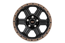Load image into Gallery viewer, Rough Country 79 Series Wheel | One-Piece | Semi Gloss Black w/Bronze Ring | 18x9 | 6x135 | 0mm