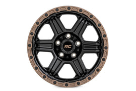 Rough Country 79 Series Wheel | One-Piece | Semi Gloss Black w/Bronze Ring | 17x8.5 | 5x5 | 0mm
