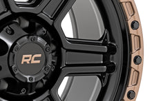 Load image into Gallery viewer, Rough Country 79 Series Wheel | One-Piece | Semi Gloss Black w/Bronze Ring | 18x9 | 6x135 | -12mm