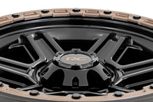Load image into Gallery viewer, Rough Country 79 Series Wheel | One-Piece | Semi Gloss Black w/Bronze Ring | 18x9 | 6x5.5 | -12mm