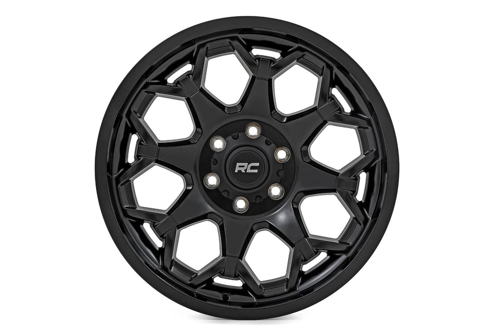 Rough Country 80 Series Wheel | One-Piece | Semi Gloss Black | 20x10 | 5x5 | -19mm