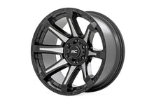 Load image into Gallery viewer, Rough Country 81 Series Wheel | One-Piece | Semi Gloss Black w/machined spokes | 20x9 | 8x180 | 0mm