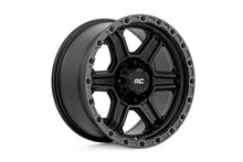 Load image into Gallery viewer, Rough Country 79 Series Wheel | One-Piece | Semi Gloss Black w/Gunmetal Ring | 17x8.5 | 6x5.5 | 0mm