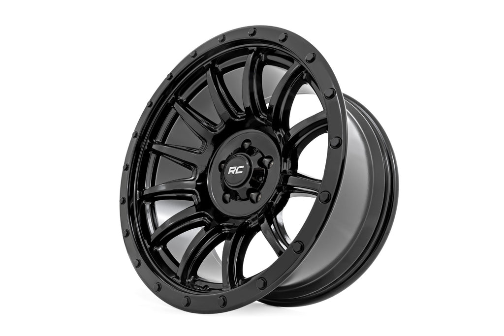 Rough Country 90 Series Wheel | One-Piece | Gloss Black | 20x9 | 6x5.5 | 0mm