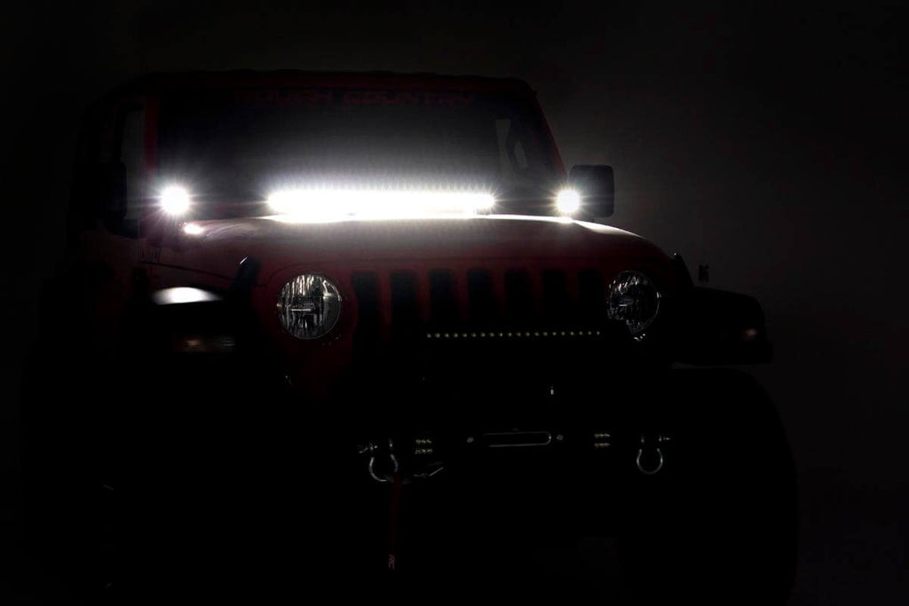 LED Light Kit | Hinge Mount | 2" Black Pair | Amber DRL | Jeep Gladiator JT/Wrangler JL (18-24)