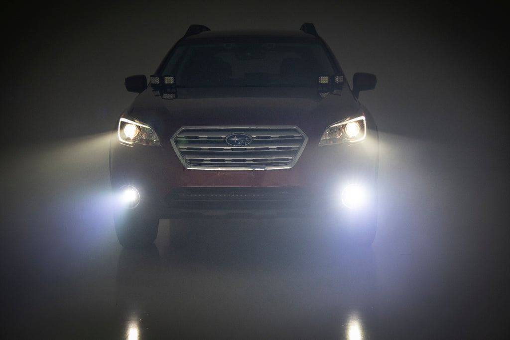 LED Light Kit | Fog Mount | 2" Black Pair | White DRL | Subaru Outback (15-19)
