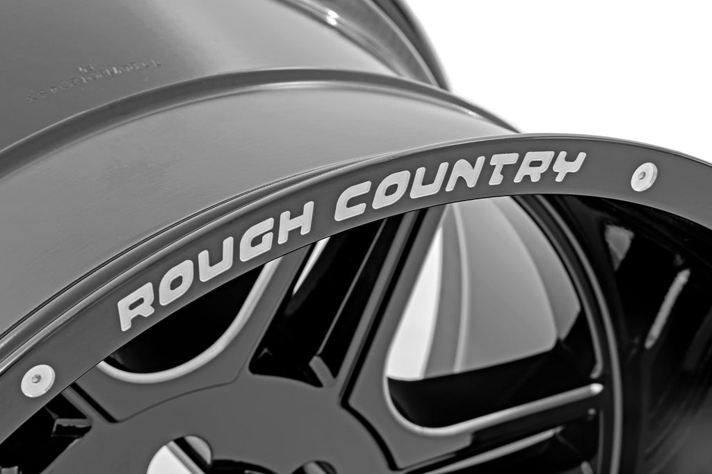 Rough Country 92 Series Wheel | Machined One-Piece | Gloss Black | 22x12 | 8x180 | -44mm