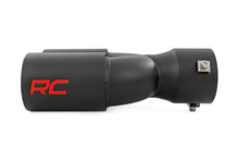Load image into Gallery viewer, Exhaust Tip | Black | Red RC Logo | 2.5-3 Inch Pipe Single Inlet | Dual Outlet